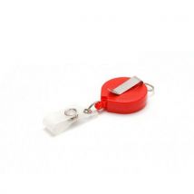 Zip Enrouleur Badge Plastique - Rouge - Manutan Collectivités