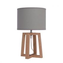 Bureaulamp Becker Hout En Stof Grijs, - Meet By Paperflow