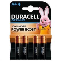 Pile Alcaline Optimum AA - 4 unités - Duracell