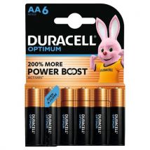 Pile Alcaline Optimum AA - 6 unités - Duracell