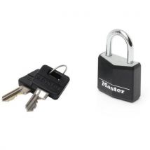 Hangslot met sleutel aluminium gehard staal beugel zwart - Master Lock
