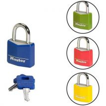 Hangslot gekleurd aluminium 30mm - beugellengte 18mm - Master Lock