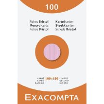 Steekkaart Gelijnd 100x150mm Assorti Kleuren 100st, - Exacompta