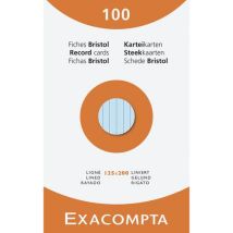 Steekkaart Lijn Gelijnd 125x200 Assorti Pak 100, - Exacompta