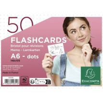 Exacompta - Flashcards A6 met gebroken ring - 50 stuks wit - Papier - Landschap - Archiefopslag