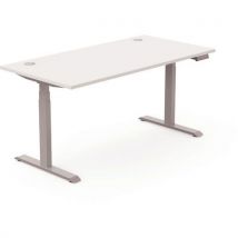 Bureau Elektrisch B 160 X D 80 Cm Dikte 25 Mm Wit/alu, - EOL
