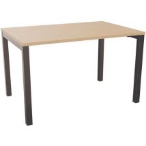 Bureau Arial Rechthoekig 120x80 Cm Dikte 25 Mm Licht Eik/zw, - EOL