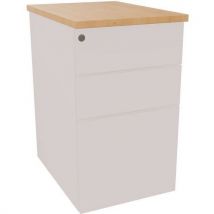 Ladeblok 3 Laden 1 Hangmappenlade 43,2x60x73,5 Wit/beuk, - EOL