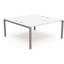 Bureau Vierkante Poot L160xd165 Dikte 25 Mm Wit/grijs Alu, - EOL