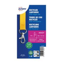 10 Gerecyclede Gele Keycords Met Musketon, - Avery