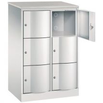 Vestiaire 6 et 10 cases porte antivandalisme - 2 colonnes largeur 380 mm - Sur socle - CP