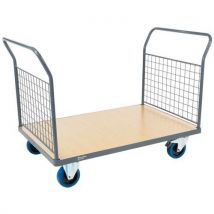 Platformwagen Met Gaaswand 1280x813mm - 400 Kg - Rubber Band, - Manutan Expert