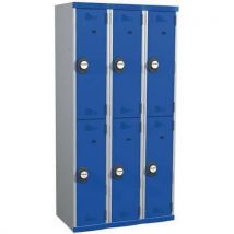 Vestiaire 6 cases penderie Seamline Optimum - 3 colonnes largeur 300 mm - Sur socle - Acial