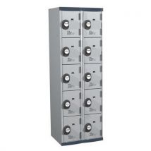Vestiaire 10 cases Seamline Optimum - 2 colonnes largeur 300 mm - Sur socle - Acial