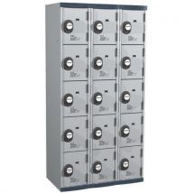 Garderobekast 15 vakken Seamline Optimum - 3 kolommen breedte 300 mm - op sokkel - Acial