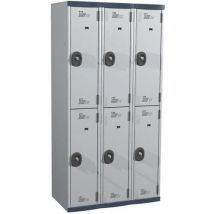 Vestiaire 6 cases penderie Seamline Optimum - 3 colonnes largeur 300 mm - Sur socle - Acial