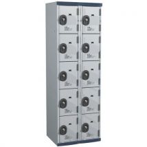 Garderobekast 10 vakken Seamline Optimum - 2 kolommen breedte 300 mm - op sokkel - Acial