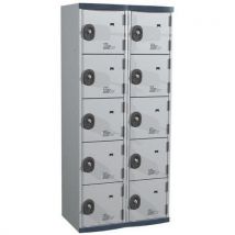 Vestiaire 10 cases Seamline Optimum - 2 colonnes largeur 400 mm - Sur socle - Acial