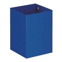 Vepabins - Vierkante papierbak 21L - Blauw Staal - 35.2cm Hoog - Duwen Opening