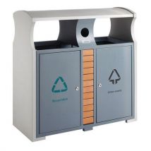 Buitenafvalbak afvalscheiding-batterijen 2x39 ltr - Vepabins