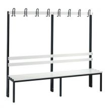 Banc pvc à patères CP - 4 à 8 patères - Simple face - Avec dossier