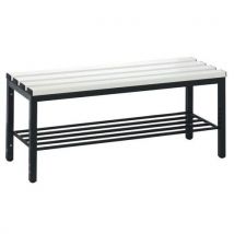 CP - Garderobebank PVC met Schoenrek - 1000mm Breed - Wit/Antraciet - Industrieel