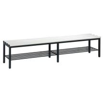 CP - Garderobebank met schoenenrek - PVC zitting Wit - Staal frame Antraciet - 1960mm breed