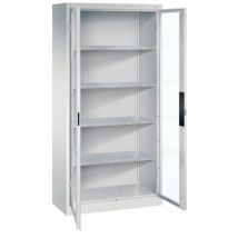 Kast Met Gl. Deuren, 4 Legb. 93 X 195 X 40 7035 Lichtgrijs, - CP