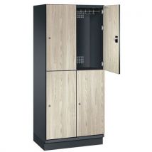 Vestiaire Cambio S6000 sur socle, portes HPL décor bois