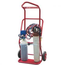 Steekwagen voor flessen, hijsbaar en van staal 100 kg - Rubberen wielen