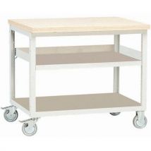 Établi mobile Modul - 2 tablettes, largeur 100 cm