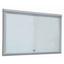 Vitrine d'intérieur portes coulissantes Leader - Fond aluminium - Porte en verre de sécurité