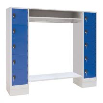 Vestiaire multicases et penderie ouverte Modulo - 1 à 2 colonnes - Sur socle - Manutan