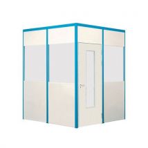 Cloison simple paroi mélaminé - Panneau semi-vitré (ép.4 mm) - Hauteur 2,51 m