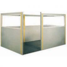 Cloisonnette double paroi tôle d'acier - Panneau semi-vitré - Hauteur 1,70 m