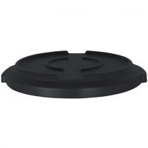 Couvercle clipsable pour conteneur rond 120 L- Noir - Manutan