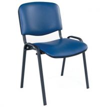 Bezoekersstoel Fancy - vinyl - stapelbare zwarte constructie - Manutan