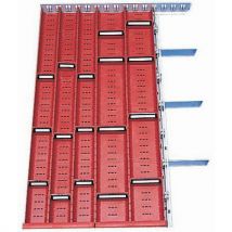 Solution d'aménagement pour tiroir Modul - 8 goulottes et 17 séparateurs.