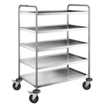 Chariot inox - 5 plateaux - Force 120 kg