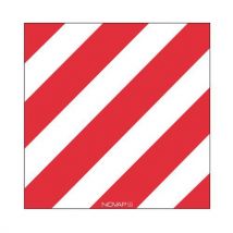 Panneau de signalisation hachuré rouge/blanc - Novap