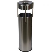 Afvalbak Prestige Pillar Met Asbak, Glanzend Rvs, - Alda