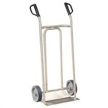 Diable inox 250 kg - Roue caoutchouc - Bavette fixe