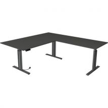Bureau assis/debout Move 3 elegant, electr., L180xP80, ajout 100x60cm