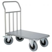 Wagen van RVS met vaste duwbeugel - Laadvermogen 500 kg