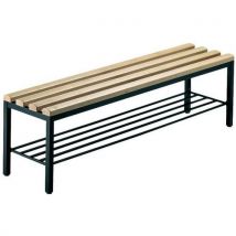 Banc vestiaire bois - avec grille chaussures - CP