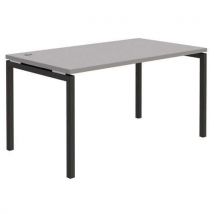 Bureau droit Open - Gris clair/Gris ombre - Piètement fixe