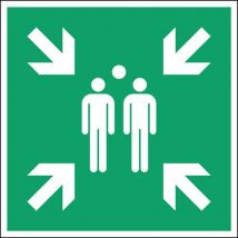 Panneau secours et évacuation carré - Point de rassemblement - Rigide