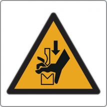 Panneau danger - Risque écrasement mains outil presse/ frein- Aluminium