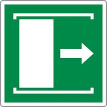 Panneau évacuation - Coulisser porte à droite - Aluminium