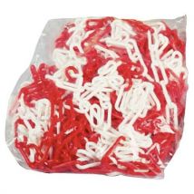Kunststof ketting in zak - Rood/wit